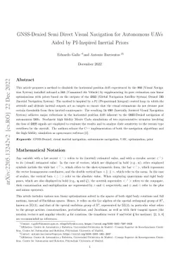 GNSS-Denied Semi Direct Visual Navigation for Autonomous UAVs Aided by
  PI-Inspired Inertial Priors