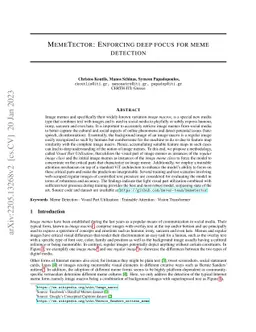MemeTector: Enforcing deep focus for meme detection