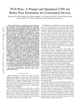 FCN-Pose: A Pruned and Quantized CNN for Robot Pose Estimation for
  Constrained Devices