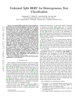 Federated Split BERT for Heterogeneous Text Classification