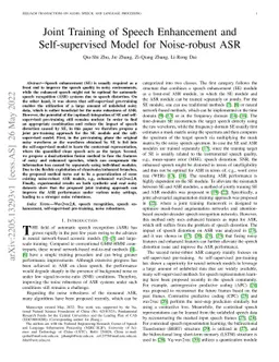 Joint Training of Speech Enhancement and Self-supervised Model for
  Noise-robust ASR