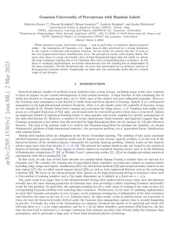 Gaussian Universality of Perceptrons with Random Labels
