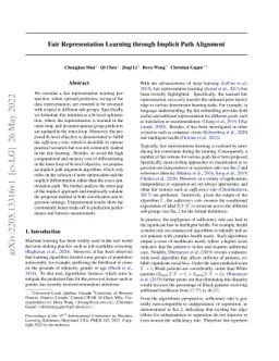 Fair Representation Learning through Implicit Path Alignment