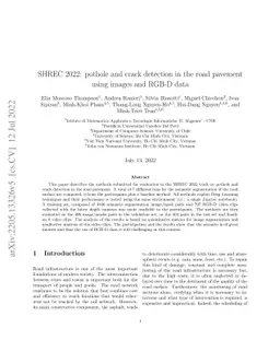 SHREC 2022: pothole and crack detection in the road pavement using
  images and RGB-D data
