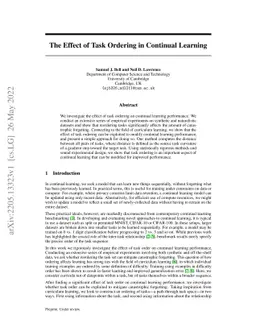 The Effect of Task Ordering in Continual Learning