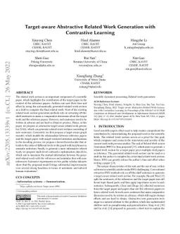 Target-aware Abstractive Related Work Generation with Contrastive
  Learning