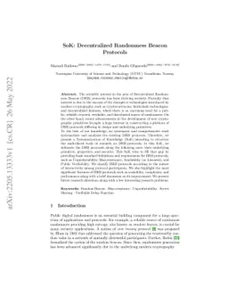 SoK: Decentralized Randomness Beacon Protocols