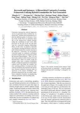 Keywords and Instances: A Hierarchical Contrastive Learning Framework Unifying Hybrid Granularities for Text Generation