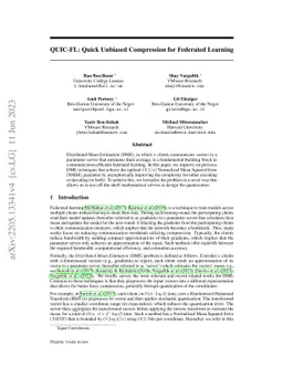 QUIC-FL: Quick Unbiased Compression for Federated Learning