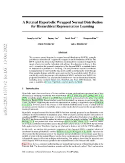A Rotated Hyperbolic Wrapped Normal Distribution for Hierarchical
  Representation Learning