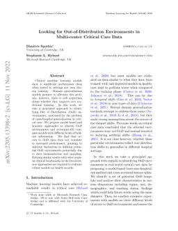 Looking for Out-of-Distribution Environments in Multi-center Critical
  Care Data