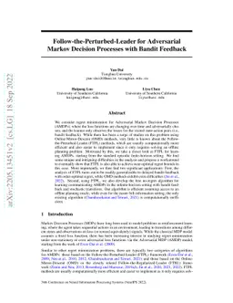 Follow-the-Perturbed-Leader for Adversarial Markov Decision Processes
  with Bandit Feedback
