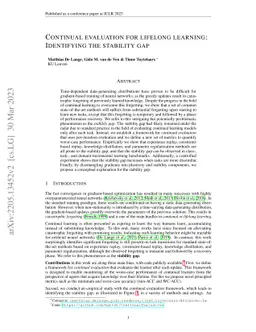 Continual evaluation for lifelong learning: Identifying the stability
  gap