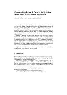Characterising Research Areas in the field of AI