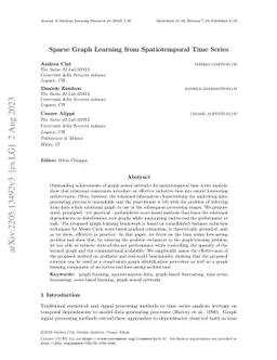 Sparse Graph Learning from Spatiotemporal Time Series