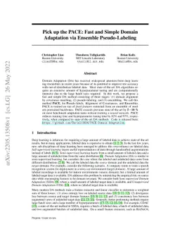 Pick up the PACE: Fast and Simple Domain Adaptation via Ensemble
  Pseudo-Labeling