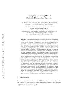 Verifying Learning-Based Robotic Navigation Systems