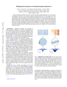 Mitigating barren plateaus of variational quantum eigensolvers