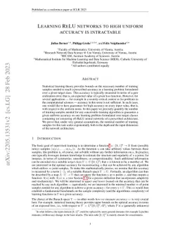 Learning ReLU networks to high uniform accuracy is intractable