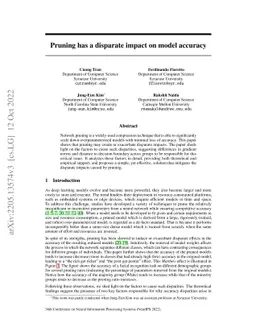 Pruning has a disparate impact on model accuracy