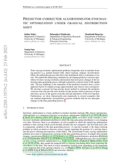 Predictor-corrector algorithms for stochastic optimization under gradual
  distribution shift