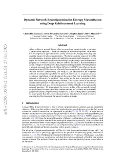 Dynamic Network Reconfiguration for Entropy Maximization using Deep
  Reinforcement Learning