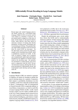 Differentially Private Decoding in Large Language Models