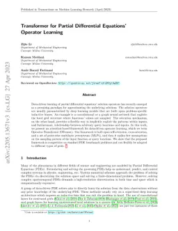 Transformer for Partial Differential Equations' Operator Learning