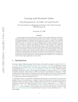 Learning with Stochastic Orders