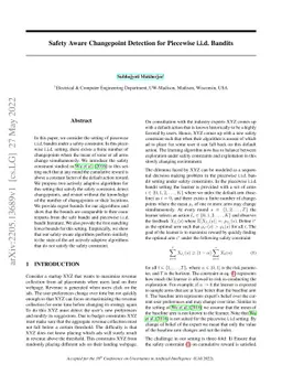 Safety Aware Changepoint Detection for Piecewise i.i.d. Bandits