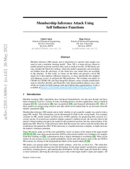 Membership Inference Attack Using Self Influence Functions