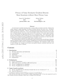 Privacy of Noisy Stochastic Gradient Descent: More Iterations without
  More Privacy Loss