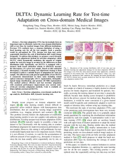 DLTTA: Dynamic Learning Rate for Test-time Adaptation on Cross-domain
  Medical Images