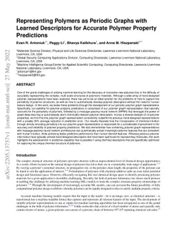 Representing Polymers as Periodic Graphs with Learned Descriptors for
  Accurate Polymer Property Predictions