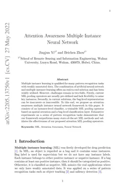 Attention Awareness Multiple Instance Neural Network