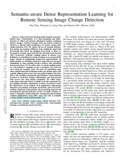 Semantic-aware Dense Representation Learning for Remote Sensing Image
  Change Detection