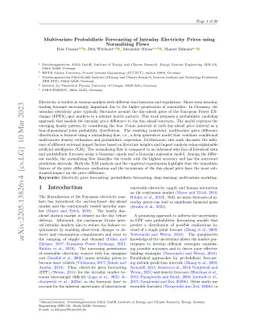 Multivariate Probabilistic Forecasting of Intraday Electricity Prices
  using Normalizing Flows