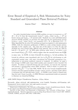 Error Bound of Empirical $\ell_2$ Risk Minimization for Noisy Standard
  and Generalized Phase Retrieval Problems