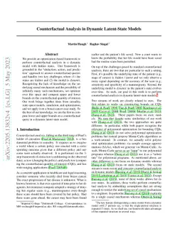 Counterfactual Analysis in Dynamic Latent State Models