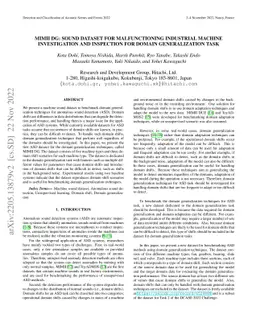 MIMII DG: Sound Dataset for Malfunctioning Industrial Machine
  Investigation and Inspection for Domain Generalization Task