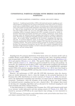 Conditional particle filters with bridge backward sampling