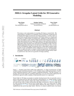 3DILG: Irregular Latent Grids for 3D Generative Modeling