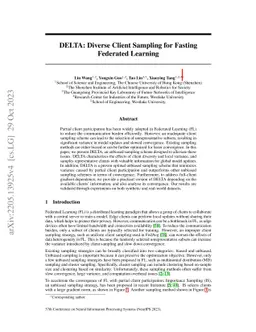 DELTA: Diverse Client Sampling for Fasting Federated Learning