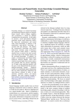 Commonsense and Named Entity Aware Knowledge Grounded Dialogue
  Generation