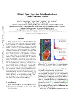CREAM: Weakly Supervised Object Localization via Class RE-Activation
  Mapping