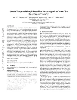 Spatio-Temporal Graph Few-Shot Learning with Cross-City Knowledge
  Transfer