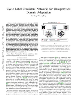 Cycle Label-Consistent Networks for Unsupervised Domain Adaptation