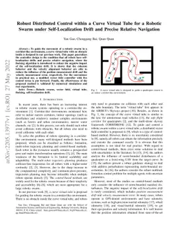 Robust Distributed Control within a Curve Virtual Tube for a Robotic
  Swarm under Self-Localization Drift and Precise Relative Navigation