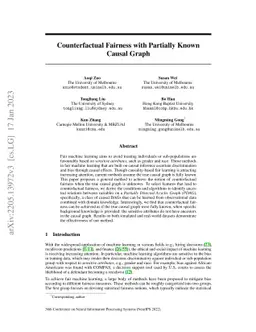 Counterfactual Fairness with Partially Known Causal Graph