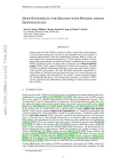 Deep Ensembles for Graphs with Higher-order Dependencies